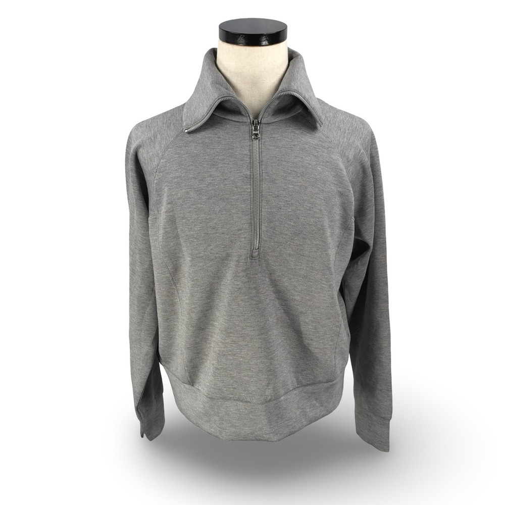 Spanx AirEssentials Half Zip Pullover Gray Heather 50346R Size Large NEW